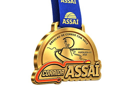 Medalha de participação da Corrida Assaí Fortaleza