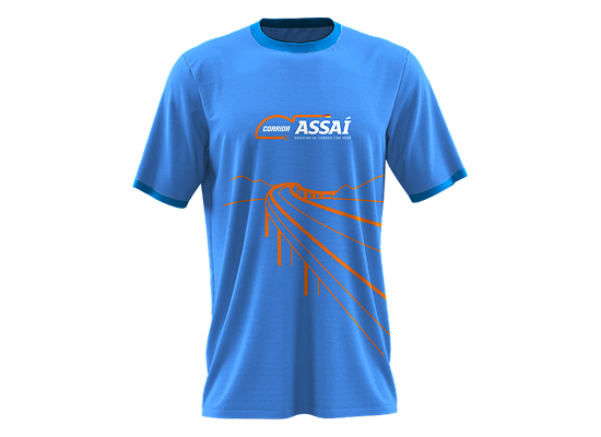 Camiseta da Corrida Assaí Vitória, frente e verso